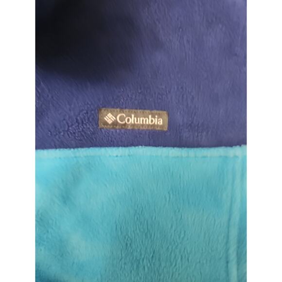 Columbia Fleece Jacket Women SZ L Blue Snap Button Pullover Long Sleeve Outdoor - Picture 3 of 5